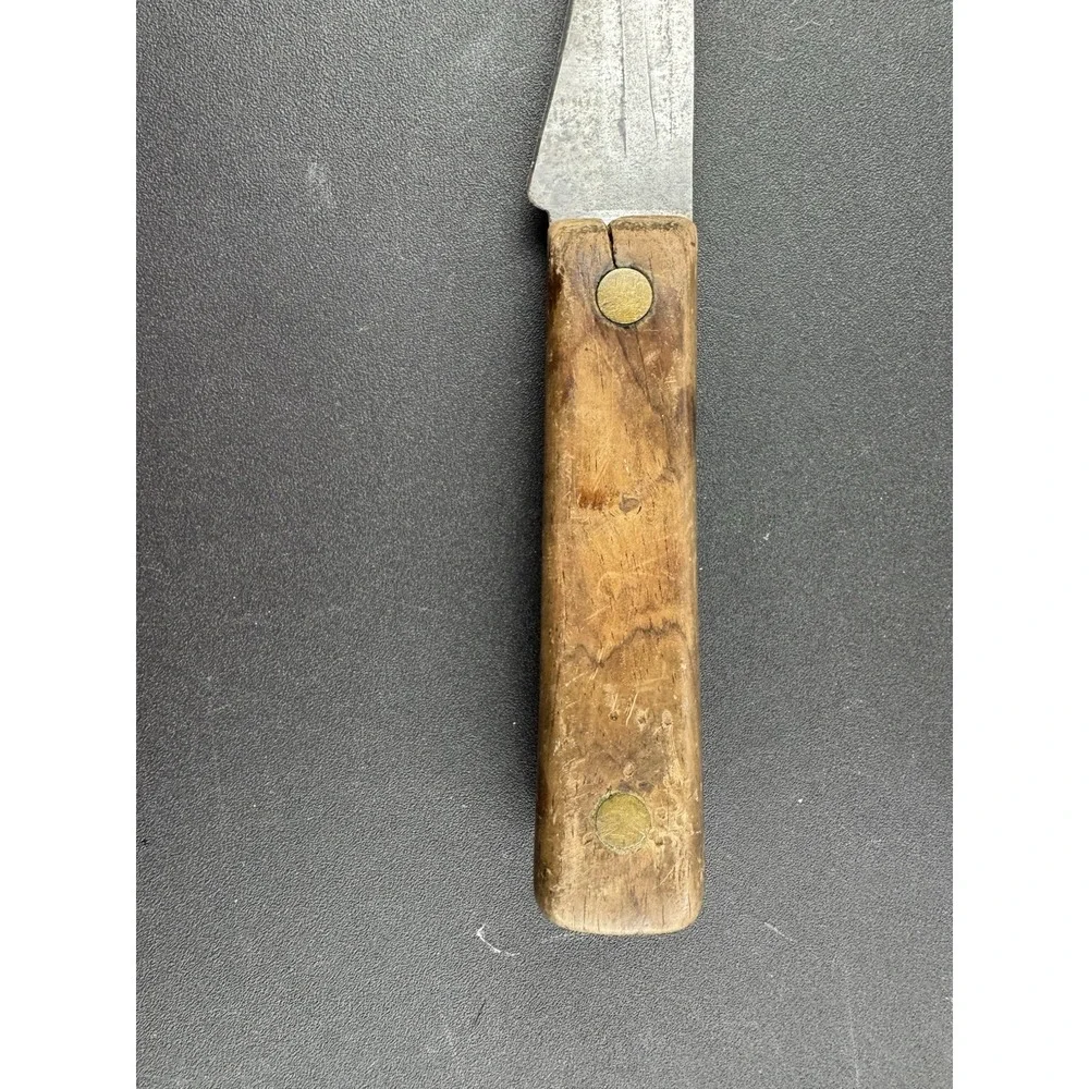 Vintage Skinning Butcher Knife Hand Forged USA wood Handle